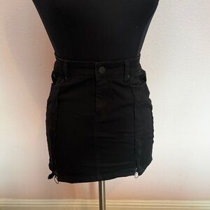 Black Denim Mini Skirt
